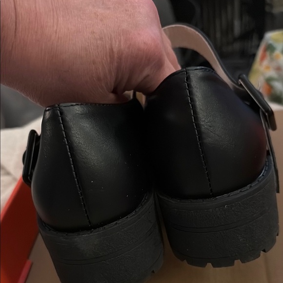 Black Leather Mary Jane Shoes - Picture 3 of 8